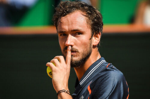 Roquebrune Cap Martin, France. 12th Apr, 2023. Daniil MEDVEDEV of Russia during the Rolex Monte-Carlo, ATP Masters 1000 tennis event on April 12, 2023 at Monte-Carlo Country Club in Roquebrune Cap Martin, France - Photo Matthieu Mirville/DPPI Credit: DPPI